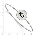 Sterling Silver Rh-plated LogoArt Kappa Delta Enameled Slip-on Bangle