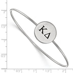 Sterling Silver Rh-plated LogoArt Kappa Delta Enameled Slip-on Bangle