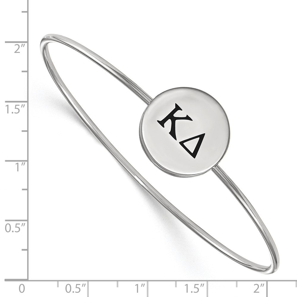 Sterling Silver Rh-plated LogoArt Kappa Delta Enameled Slip-on Bangle