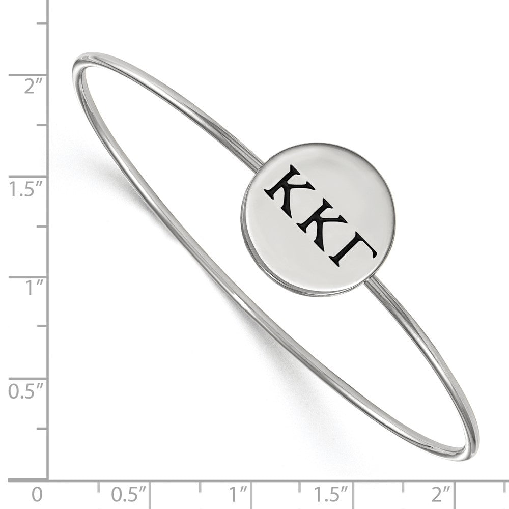 Sterling S. Rh-plated LogoArt Kappa Kappa Gamma Enameled Slip-on Bangle