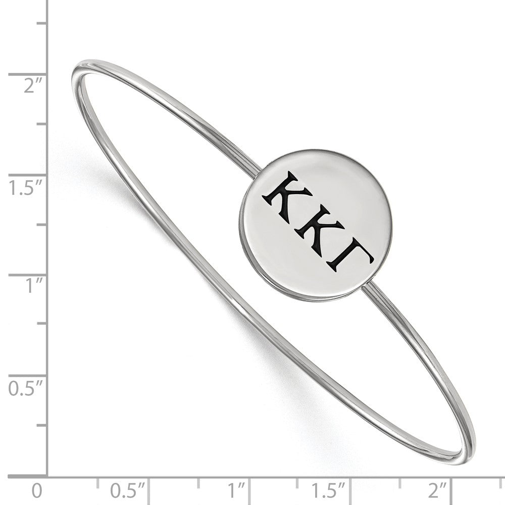 Sterling S. Rh-plated LogoArt Kappa Kappa Gamma Enameled Slip-on Bangle