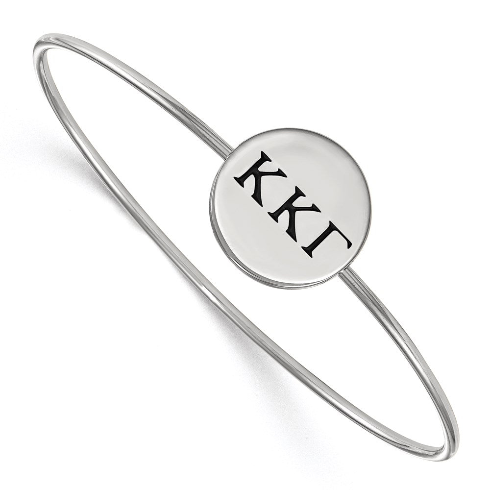 Sterling S. Rh-plated LogoArt Kappa Kappa Gamma Enameled Slip-on Bangle