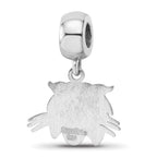 Sterling Silver Rhodium-plated LogoArt Ohio University Bobcat Small Dangle Bead Charm
