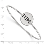 Sterling Silver Rh-plated LogoArt Pi Beta Phi Enameled Slip-on Bangle