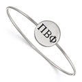 Sterling Silver Rh-plated LogoArt Pi Beta Phi Enameled Slip-on Bangle