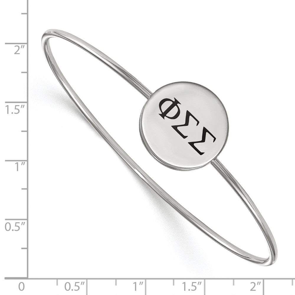 Sterling Silver Rh-plated LogoArt Phi Sigma Sigma Enameled Slip-on Bangle