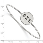 Sterling Silver Rh-plated LogoArt Phi Sigma Sigma Enameled Slip-on Bangle