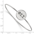 Sterling Silver Rh-plated LogoArt Phi Sigma Sigma Enameled Slip-on Bangle