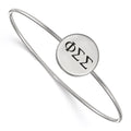 Sterling Silver Rh-plated LogoArt Phi Sigma Sigma Enameled Slip-on Bangle