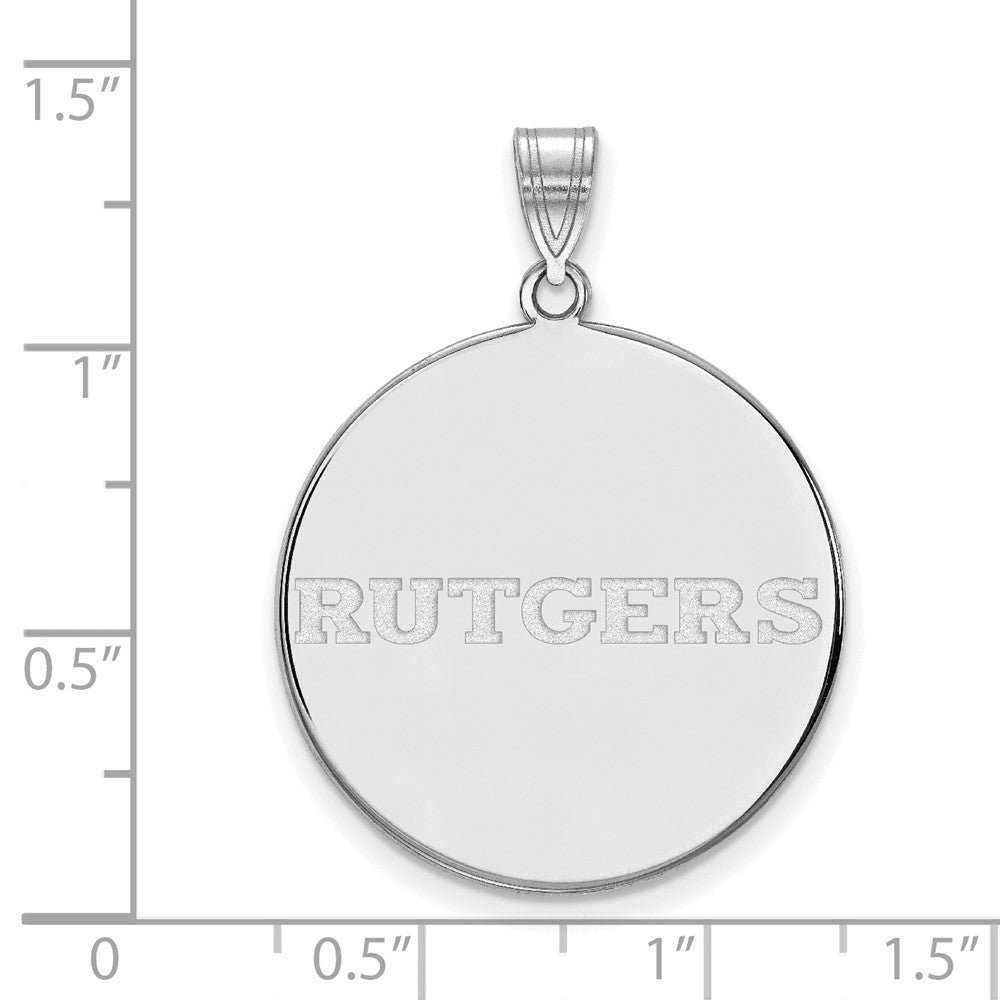 14k White Gold LogoArt Rutgers University Extra Large Disc Pendant