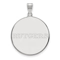 10k White Gold LogoArt Rutgers University Extra Large Disc Pendant