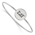 Sterling Silver Rh-plated LogoArt Sigma Delta Tau Enameled Slip-on Bangle