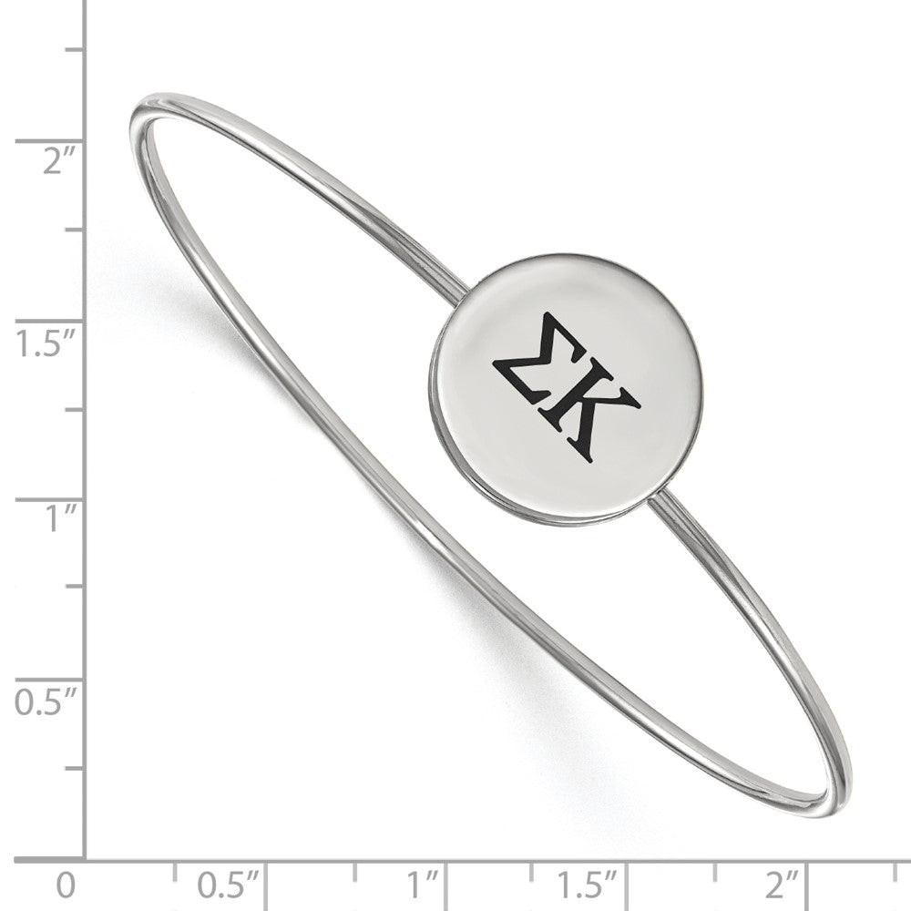 Sterling Silver Rh-plated LogoArt Sigma Kappa Enameled Slip-on Bangle