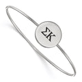 Sterling Silver Rh-plated LogoArt Sigma Kappa Enameled Slip-on Bangle