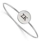 Sterling Silver Rh-plated LogoArt Sigma Kappa Enameled Slip-on Bangle