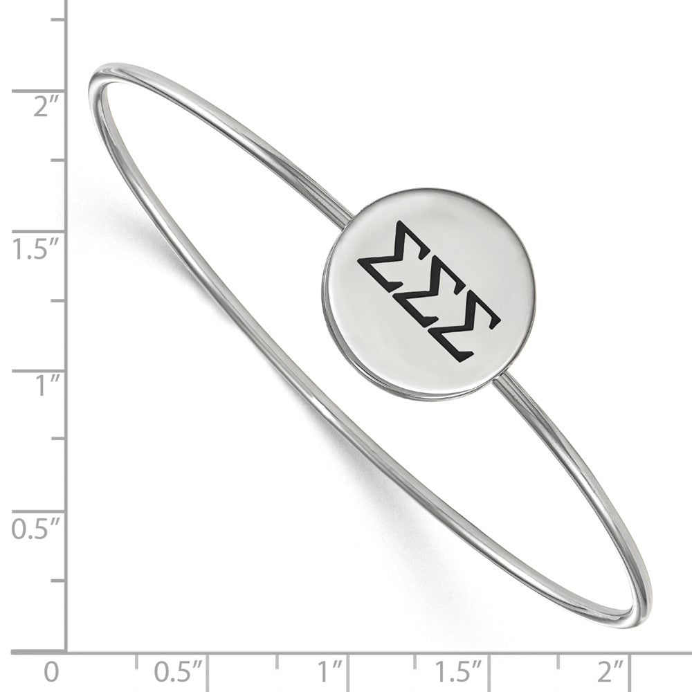 Sterling S. Rh-plated LogoArt Sigma Sigma Sigma Enameled Slip-on Bangle