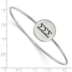 Sterling S. Rh-plated LogoArt Sigma Sigma Sigma Enameled Slip-on Bangle