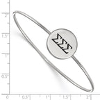 Sterling S. Rh-plated LogoArt Sigma Sigma Sigma Enameled Slip-on Bangle