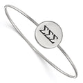 Sterling S. Rh-plated LogoArt Sigma Sigma Sigma Enameled Slip-on Bangle