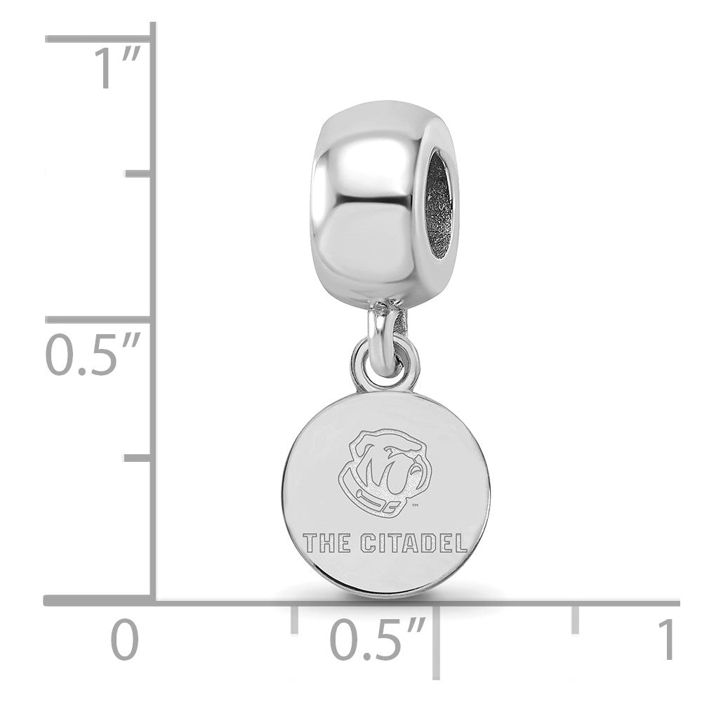 Sterling Silver Rh-plated LogoArt The Citadel XS Dangle Bead Charm