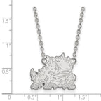 Sterling Silver Rhodium-plated LogoArt Texas Christian University Horned Frog Large Pendant 18 inch Necklace