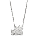 Sterling Silver Rhodium-plated LogoArt Texas Christian University Horned Frog Large Pendant 18 inch Necklace
