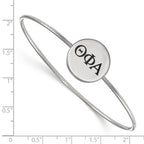 Sterling Silver Rh-plated LogoArt Theta Phi Alpha Enameled Slip-on Bangle