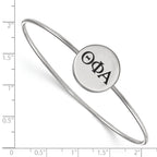 Sterling Silver Rh-plated LogoArt Theta Phi Alpha Enameled Slip-on Bangle