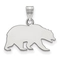 14k White Gold LogoArt University of California Berkeley Bear Small Pendant