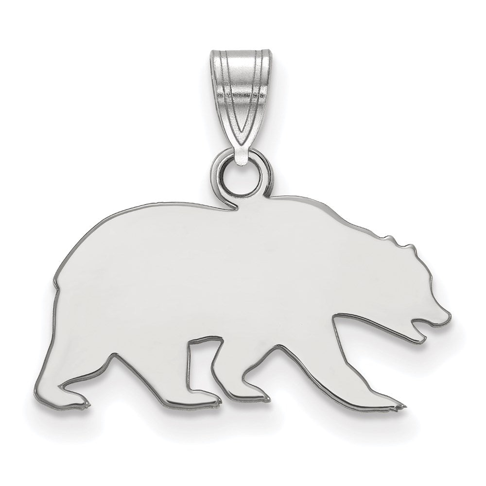 14k White Gold LogoArt University of California Berkeley Bear Small Pendant