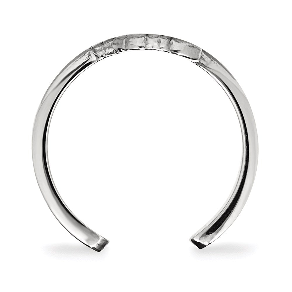 Sterling Silver Rhodium-plated LogoArt University of Kansas Jayhawk Toe Ring