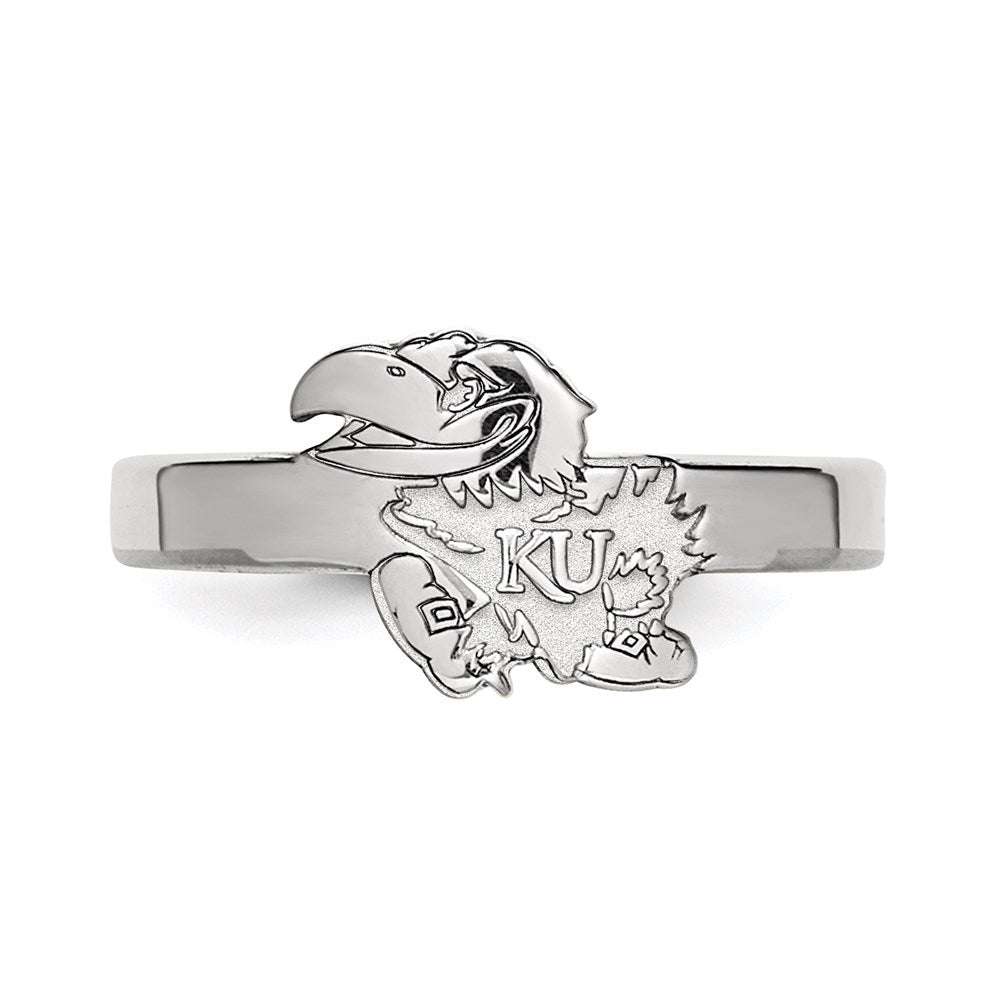 Sterling Silver Rhodium-plated LogoArt University of Kansas Jayhawk Toe Ring