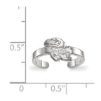 Sterling Silver Rhodium-plated LogoArt University of Kansas Jayhawk Toe Ring