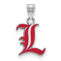 Sterling Silver Rhodium-plated LogoArt University of Louisville Letter L Small Enameled Pendant