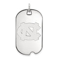 10k White Gold LogoArt University of North Carolina N-C Large Dog Tag Pendant