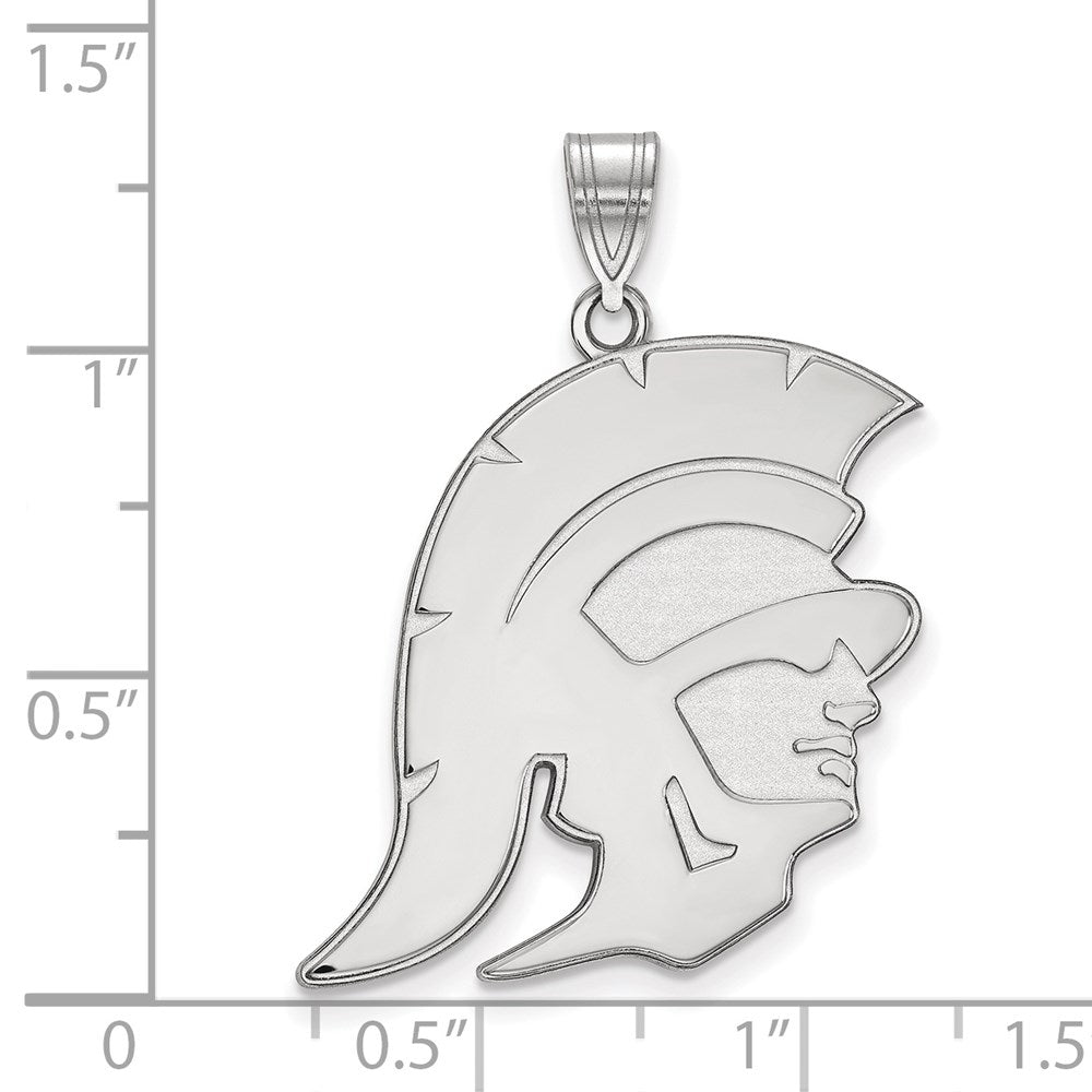 Sterling Silver Rhodium-plated University of Southern California Trojan Extra Large Pendant