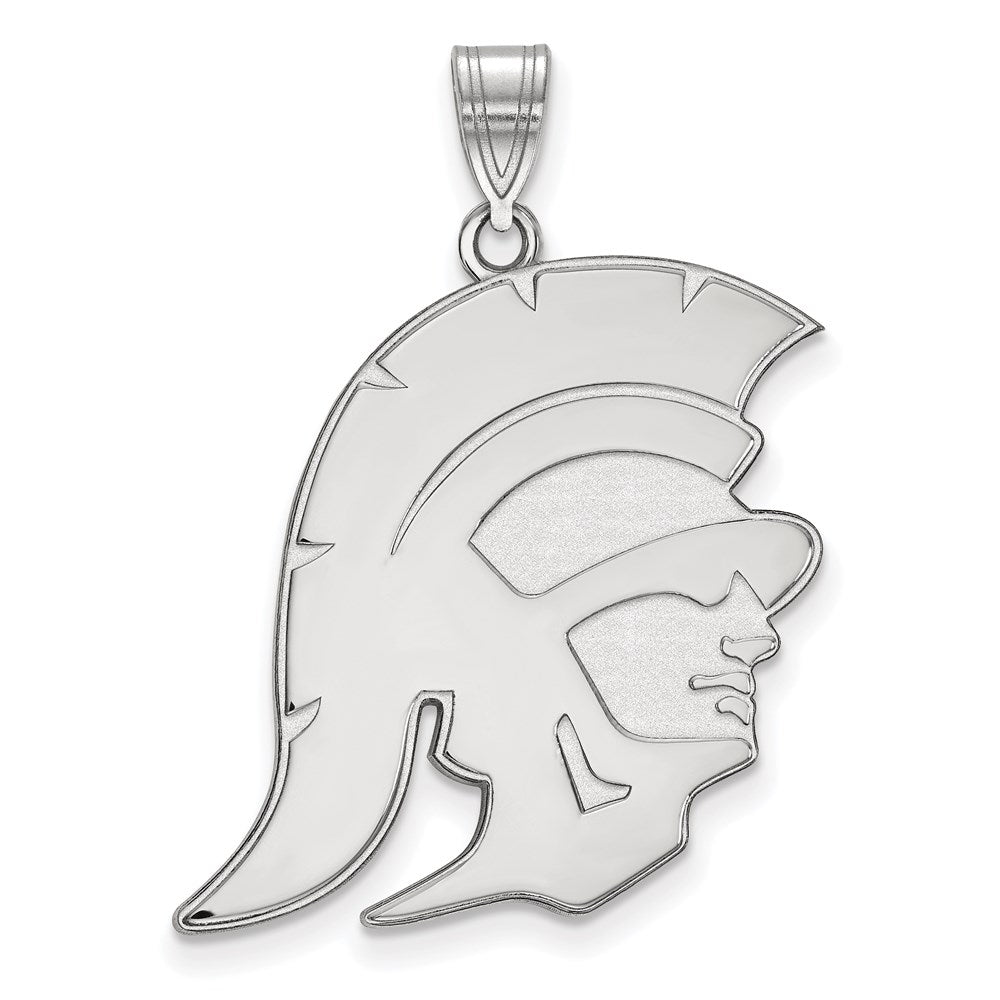 Sterling Silver Rhodium-plated University of Southern California Trojan Extra Large Pendant