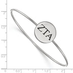 Sterling Silver Rh-plated LogoArt Zeta Tau Alpha Enameled Slip-on Bangle