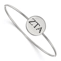 Sterling Silver Rh-plated LogoArt Zeta Tau Alpha Enameled Slip-on Bangle