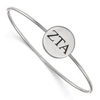 Sterling Silver Rh-plated LogoArt Zeta Tau Alpha Enameled Slip-on Bangle