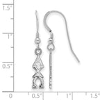 Sterling Silver Rhodium-plated LogoArt Alpha Chi Omega Sorority Greek Letters Small Dangle Wire Earrings