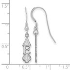 Sterling Silver Rhodium-plated LogoArt Alpha Epsilon Phi Sorority Greek Letters Small Dangle Wire Earrings
