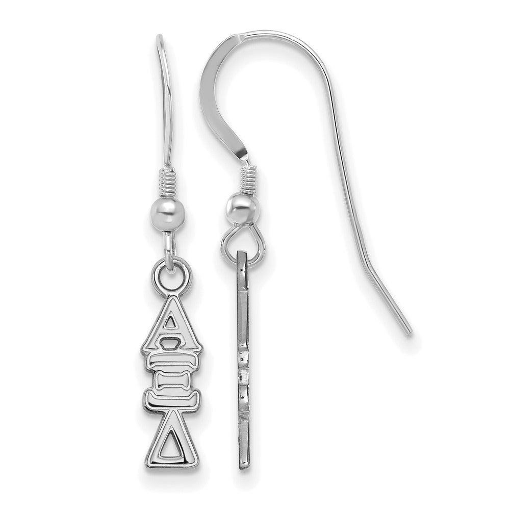 Sterling Silver Rhodium-plated LogoArt Alpha Xi Delta Sorority Greek Letters Small Dangle Wire Earrings