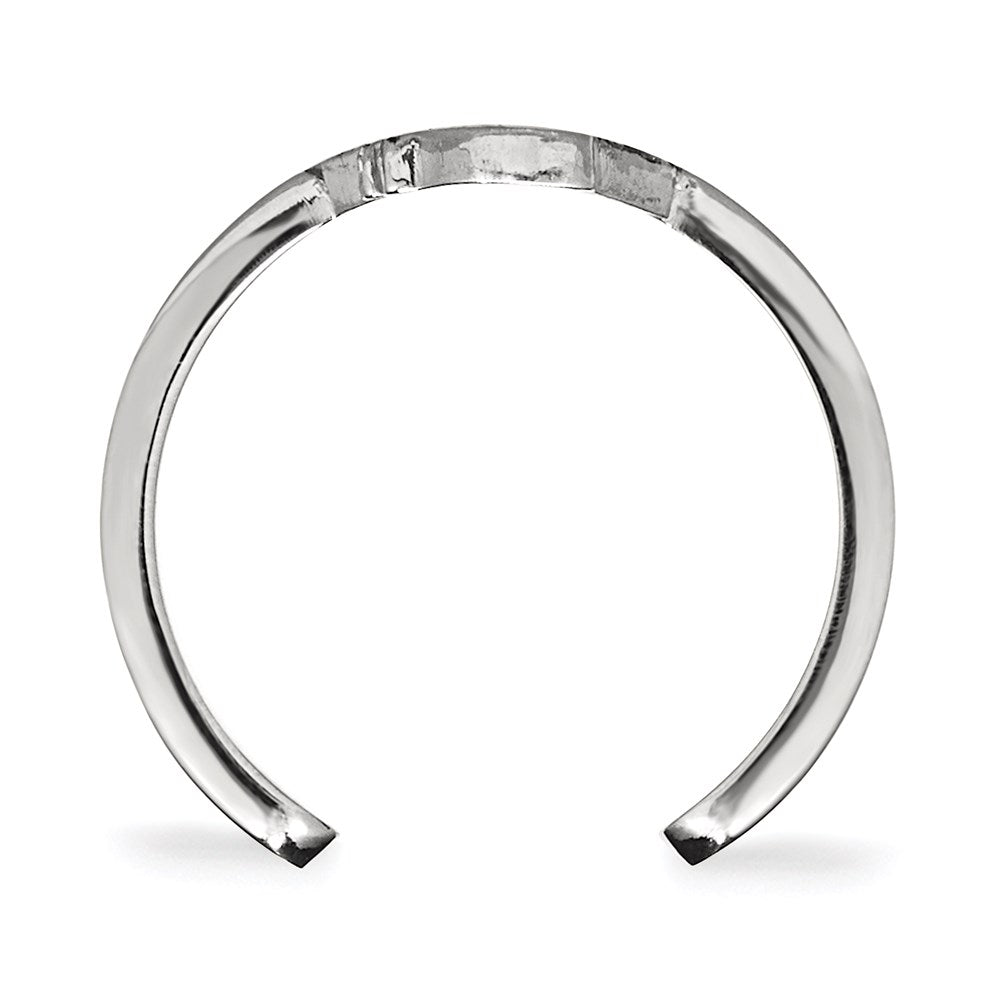 Sterling Silver Rhodium-plated NHL LogoArt Chicago Blackhawks Toe Ring