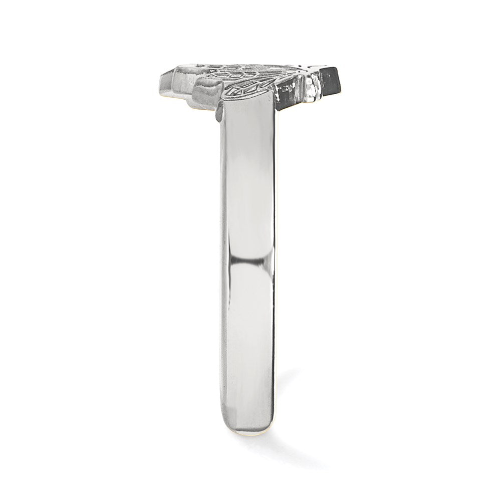 Sterling Silver Rhodium-plated NHL LogoArt Chicago Blackhawks Toe Ring