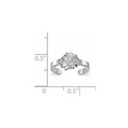 Sterling Silver Rhodium-plated NHL LogoArt Chicago Blackhawks Toe Ring