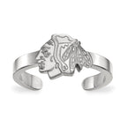 Sterling Silver Rhodium-plated NHL LogoArt Chicago Blackhawks Toe Ring