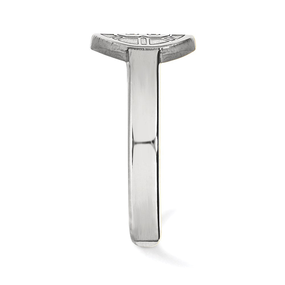 Sterling Silver Rhodium-plated NHL LogoArt Boston Bruins Toe Ring