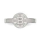 Sterling Silver Rhodium-plated NHL LogoArt Boston Bruins Toe Ring