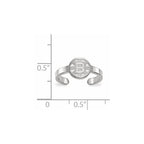 Sterling Silver Rhodium-plated NHL LogoArt Boston Bruins Toe Ring